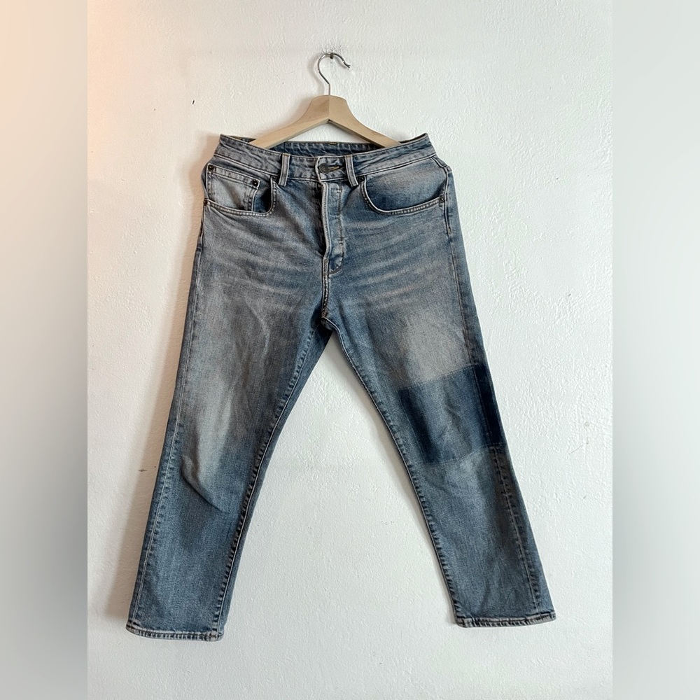 6397 Cropped Straight Leg Removed Patch Button Fly